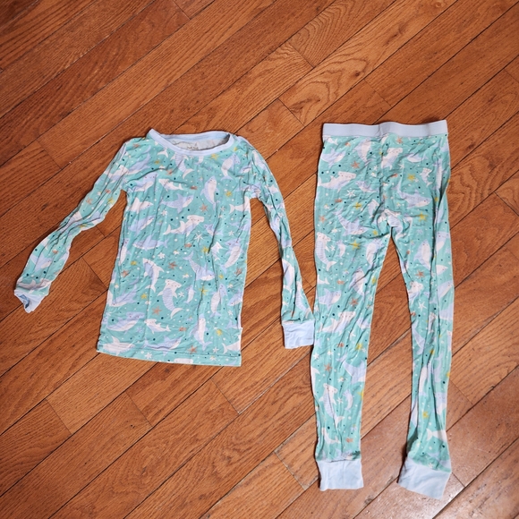 Little Sleepies Aqua Shark Pajama Set - Picture 3 of 3